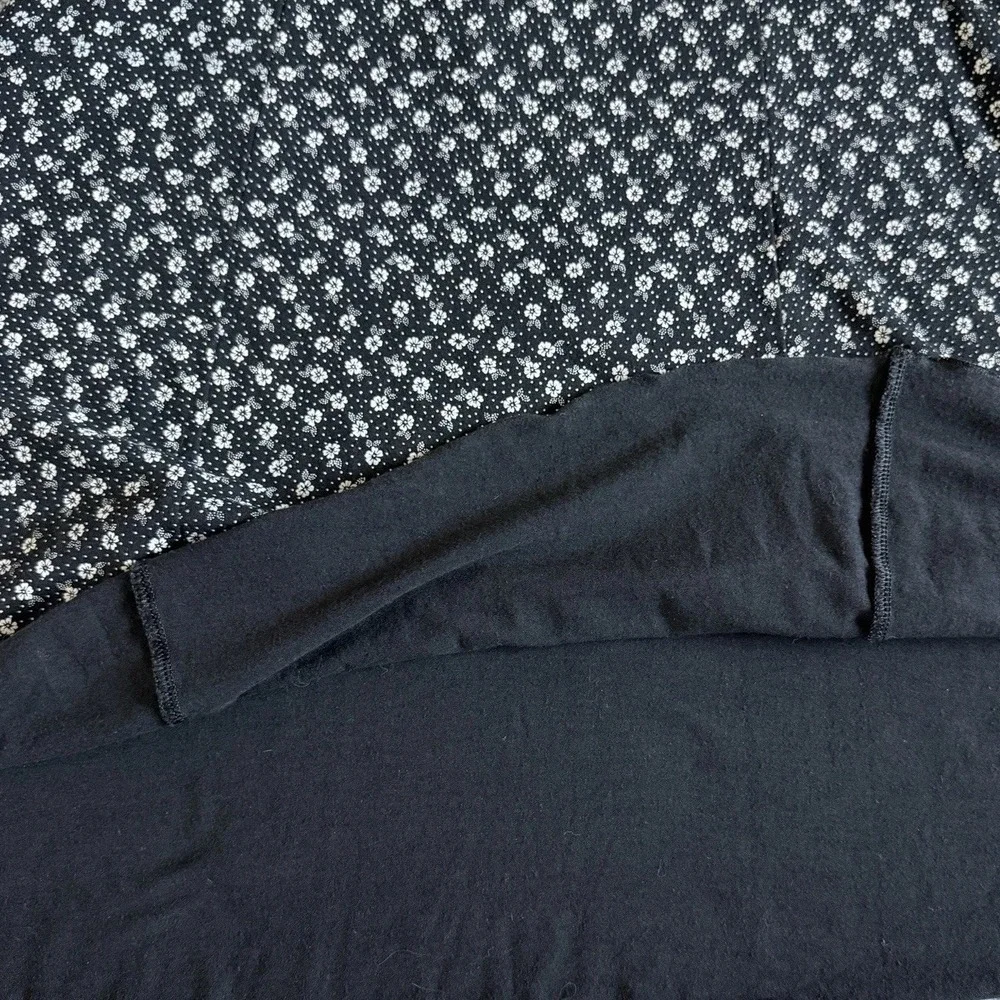 Vintage 90s Pimkie Short Dress S Black Ditsy Floral Milkmaid Coquette Babydoll - Picture 5 of 11